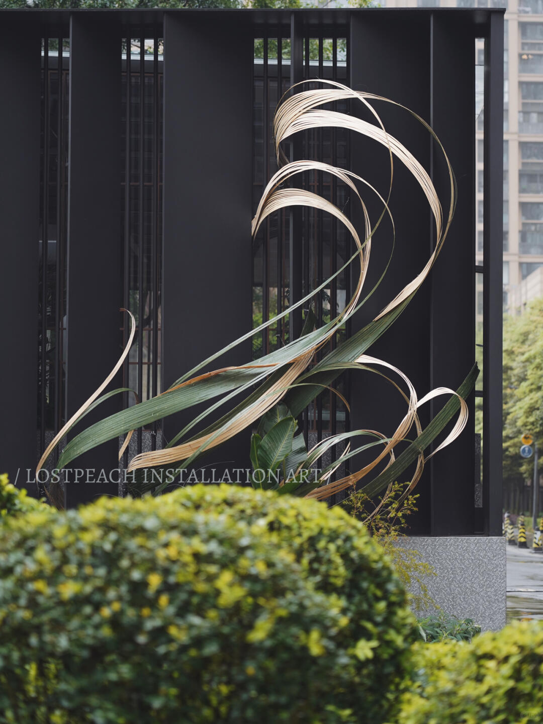 Restaurant Facade Bamboo Installation Art - Water Wood. Life| Installation art lostpeach