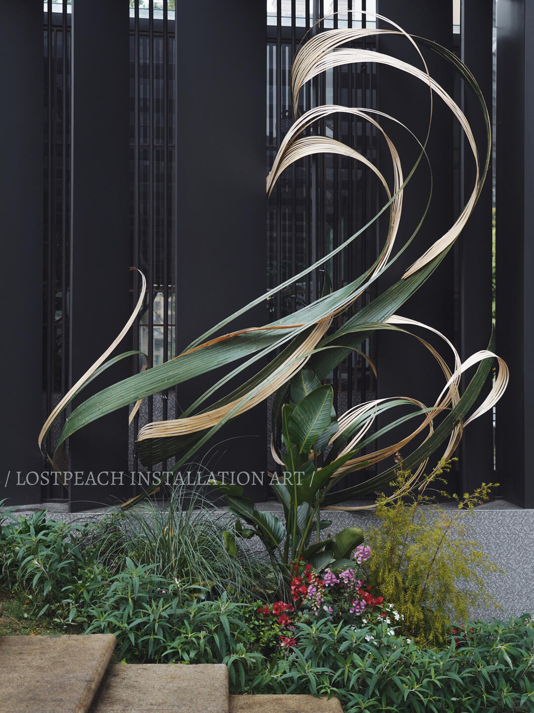 Restaurant Facade Bamboo Installation Art - Water Wood. Life| Installation art lostpeach