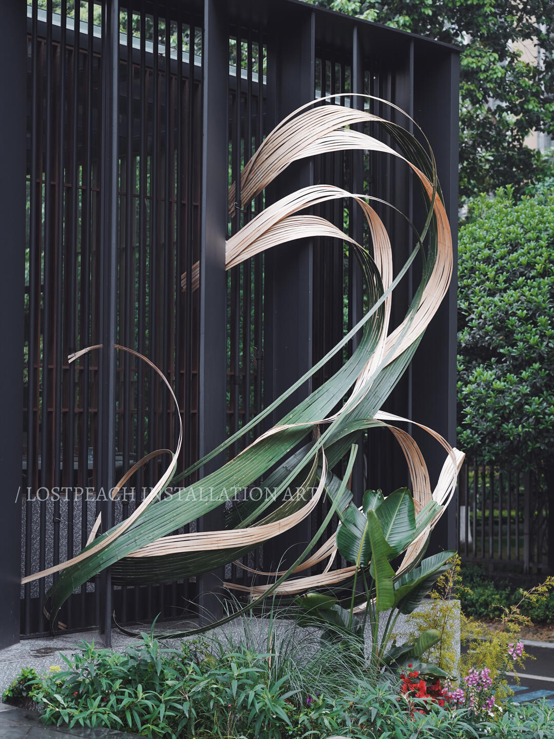 Restaurant Facade Bamboo Installation Art - Water Wood. Life| Installation art lostpeach