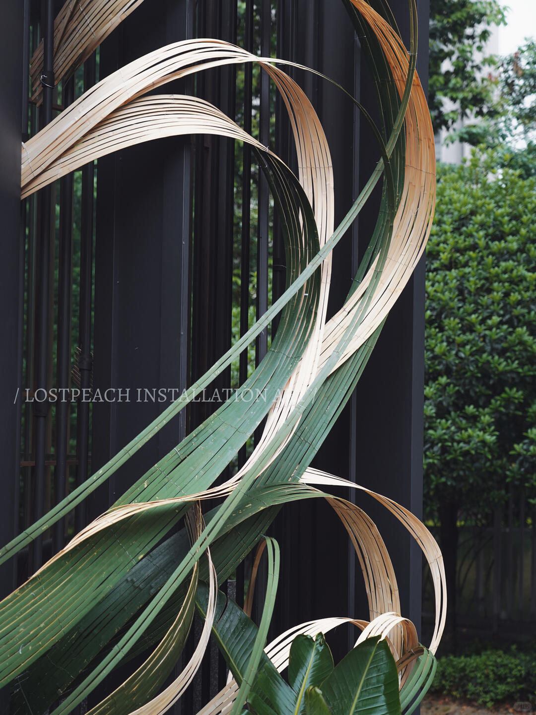 Restaurant Facade Bamboo Installation Art - Water Wood. Life| Installation art lostpeach