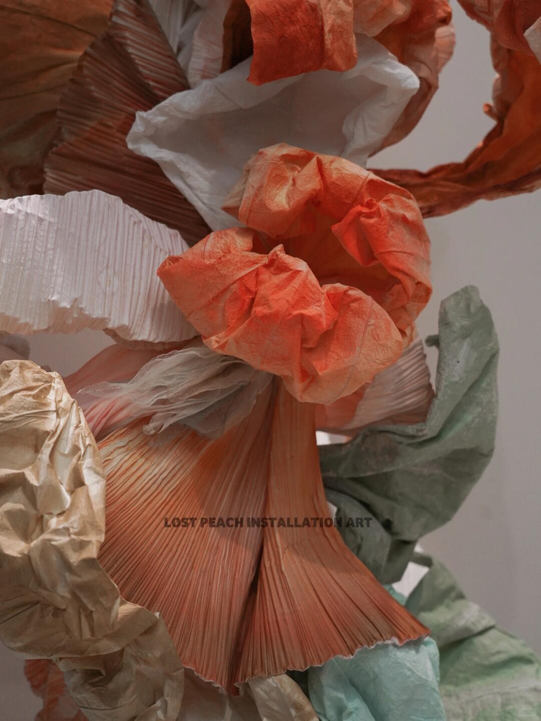 Fabric & Paper Art Installation | Deep Autumn Hues Window Display| Installation art lostpeach