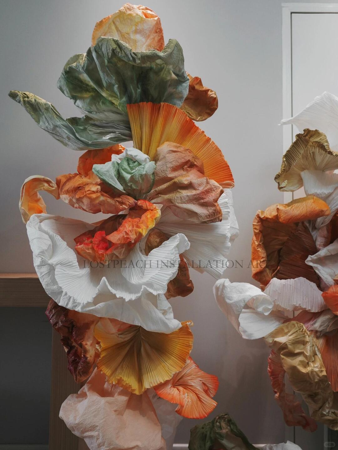 Fabric & Paper Art Installation | Deep Autumn Hues Window Display| Installation art lostpeach