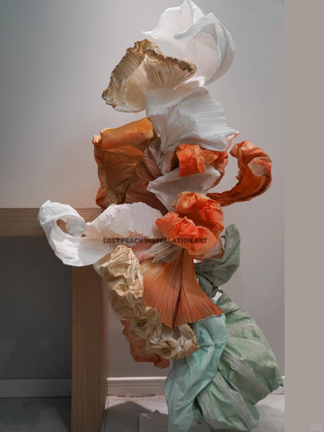 Fabric & Paper Art Installation | Deep Autumn Hues Window Display| Installation art lostpeach