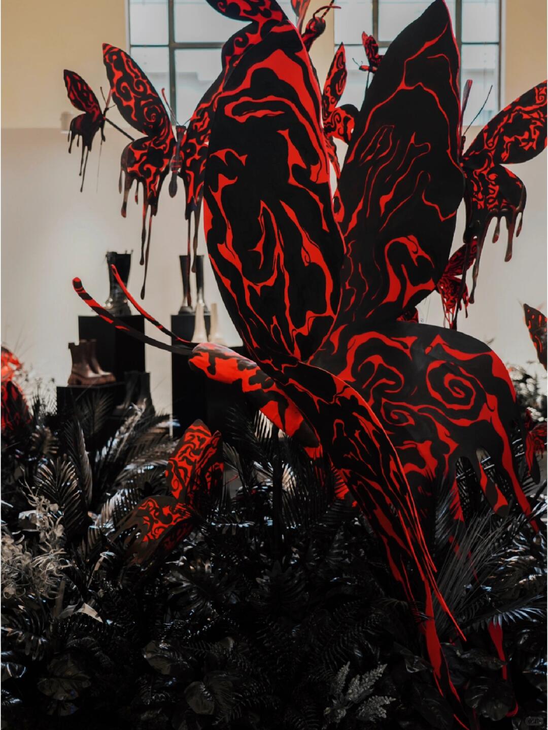 Shanghai Fashion Week Art Installation | Dancing Butterflies Amidst Blooms| Installation art lostpeach