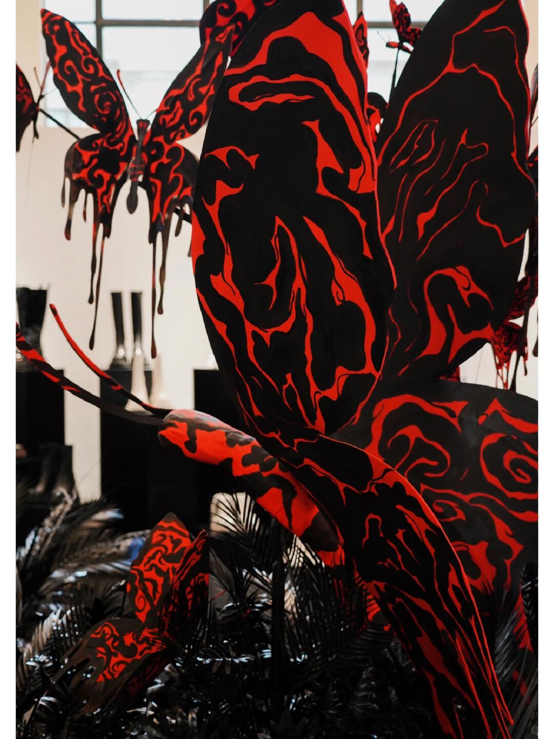 Shanghai Fashion Week Art Installation | Dancing Butterflies Amidst Blooms| Installation art lostpeach