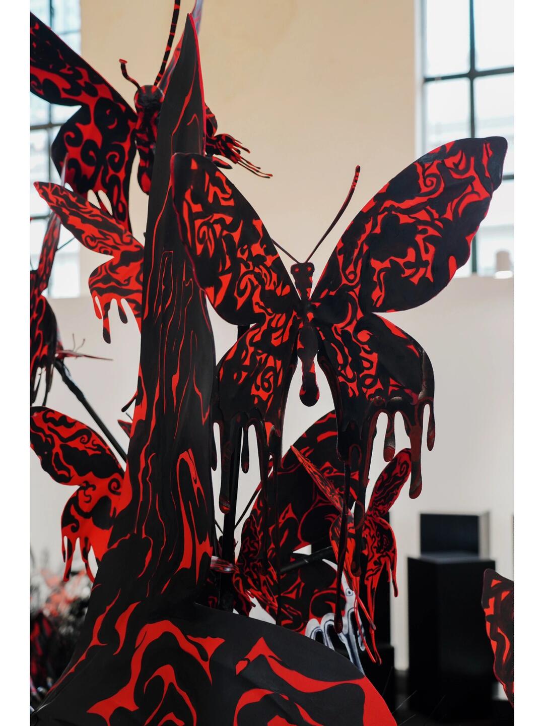 Shanghai Fashion Week Art Installation | Dancing Butterflies Amidst Blooms| Installation art lostpeach