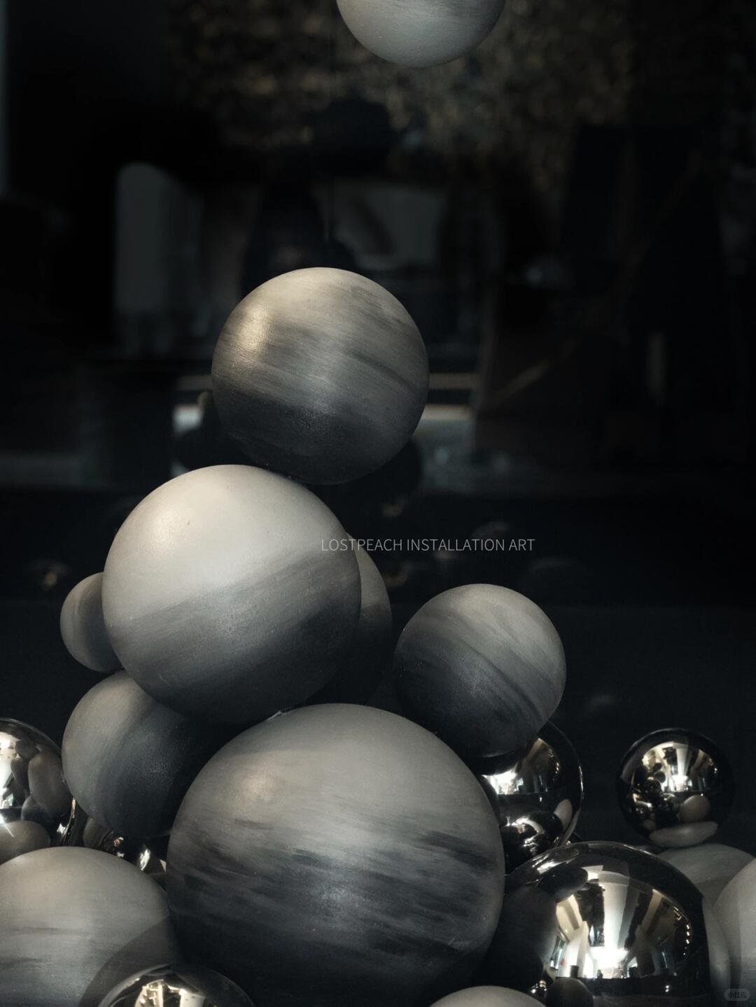Futuristic Installation || Metallic Planet Art Installation - Bar| Installation art lostpeach
