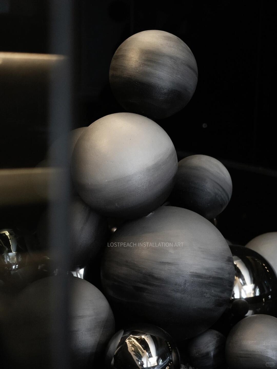 Futuristic Installation || Metallic Planet Art Installation - Bar| Installation art lostpeach