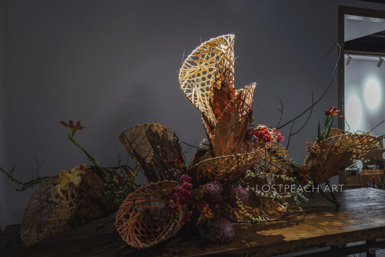 Brand Tea Room Art Installation | Structural Floristry | Falling Leaves| Installation art lostpeach