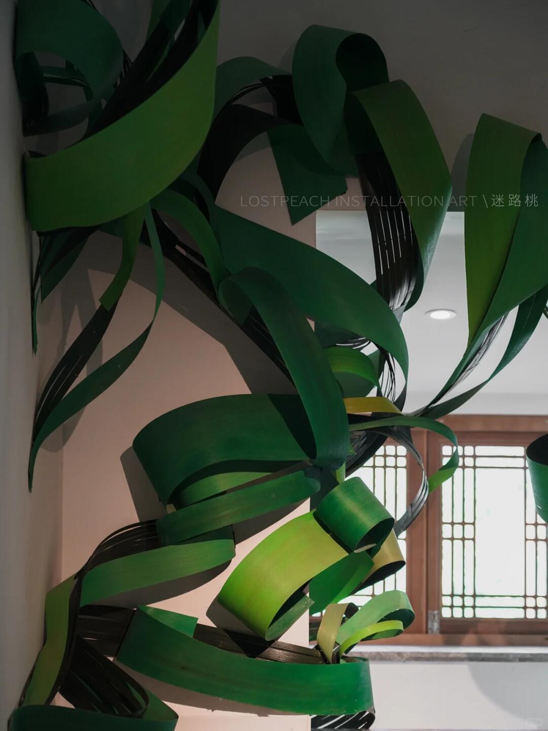 High-End Tea Room Art Installation / Sprouting at Dawn, Bamboo Art Installation| Installation art lostpeach
