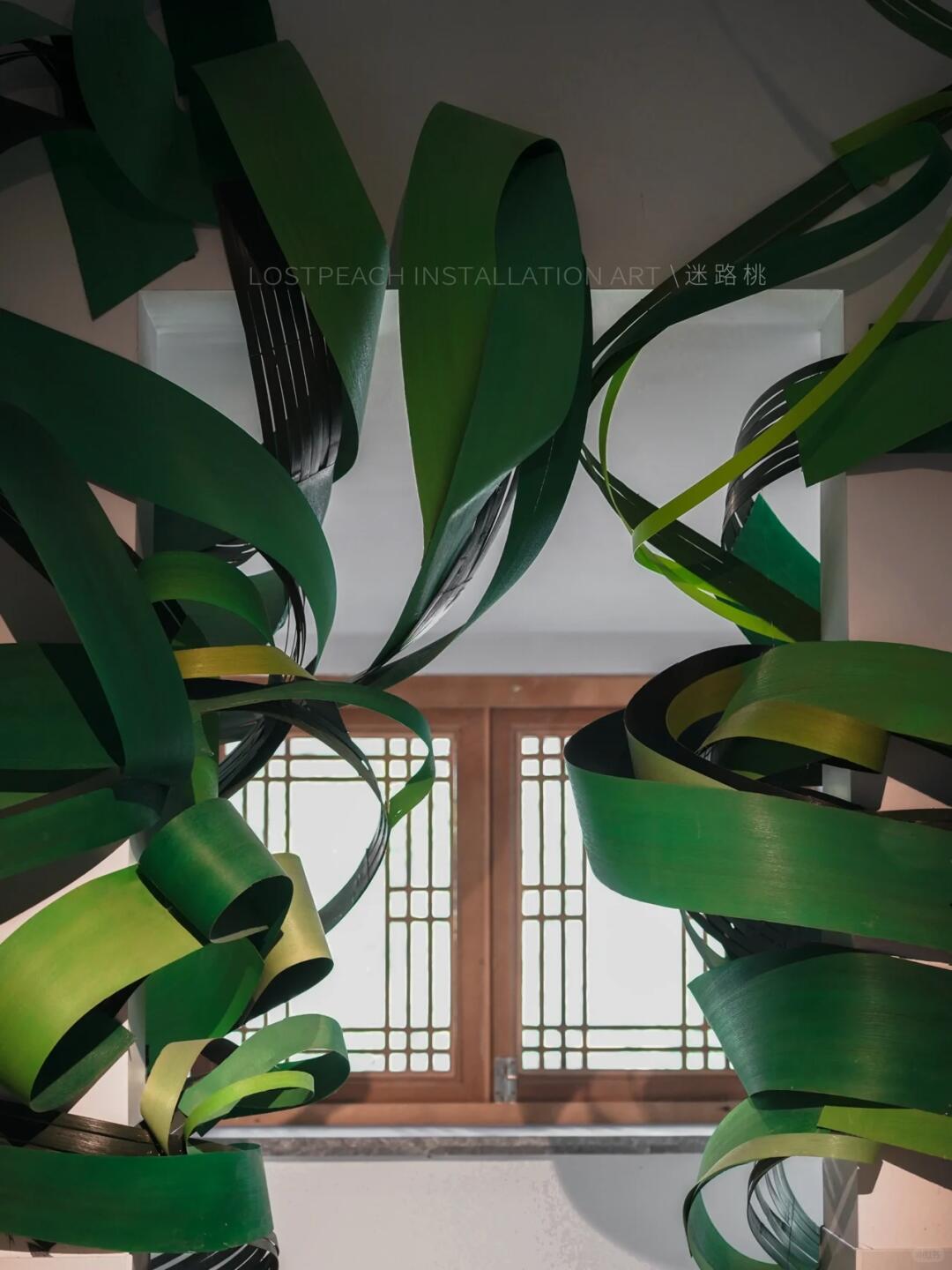High-End Tea Room Art Installation / Sprouting at Dawn, Bamboo Art Installation| Installation art lostpeach
