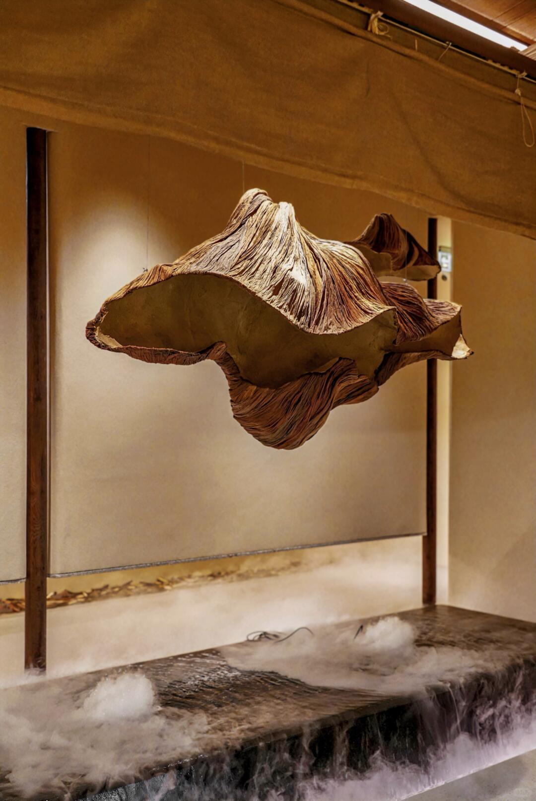 Stalactite Forms, Cliff-like Presence | Paper Art Installation| Installation art lostpeach