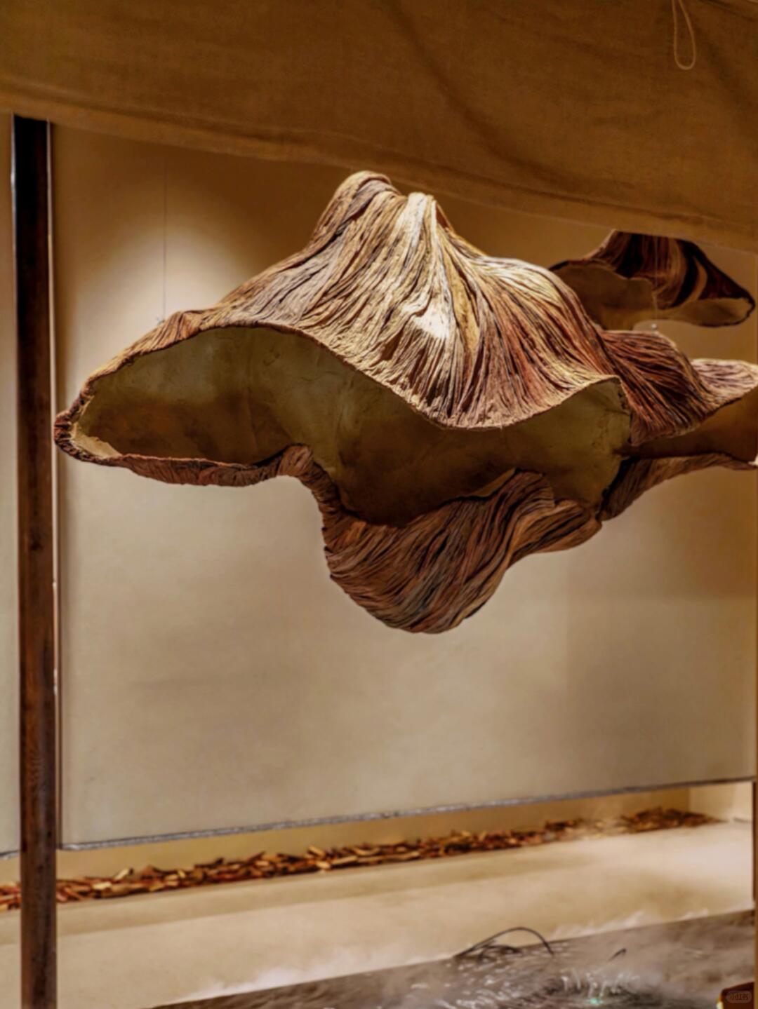 Stalactite Forms, Cliff-like Presence | Paper Art Installation| Installation art lostpeach
