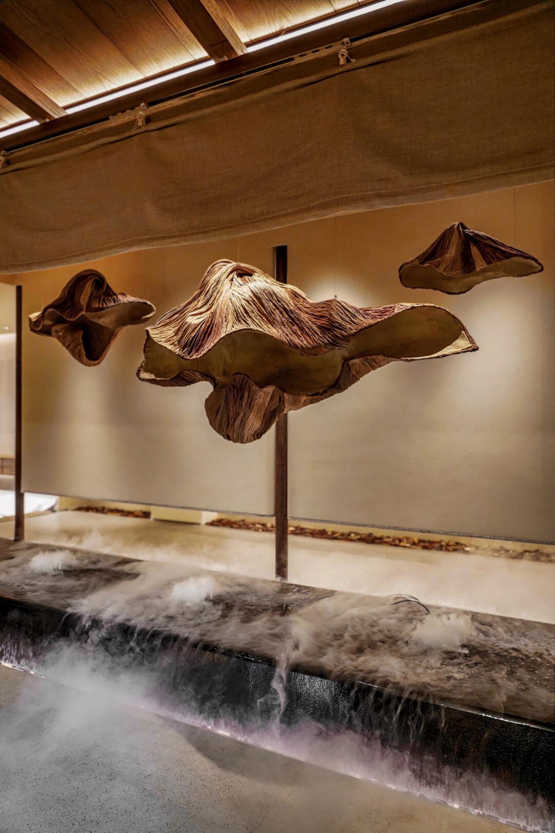 Stalactite Forms, Cliff-like Presence | Paper Art Installation| Installation art lostpeach
