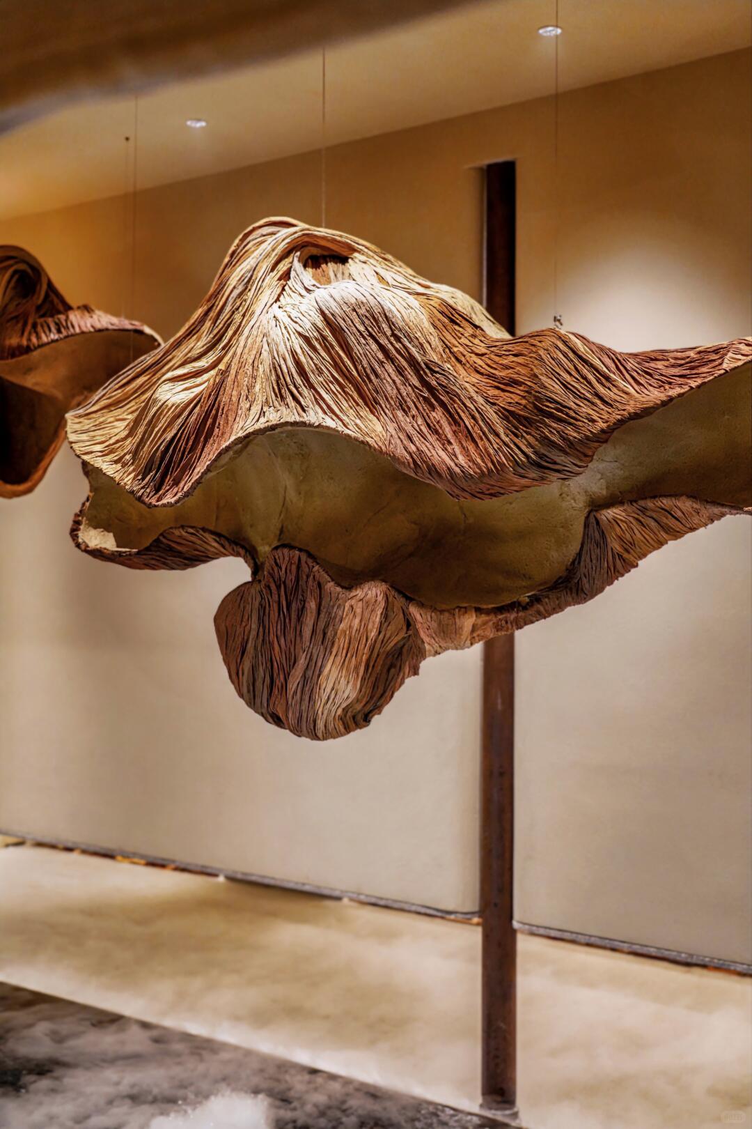 Stalactite Forms, Cliff-like Presence | Paper Art Installation| Installation art lostpeach