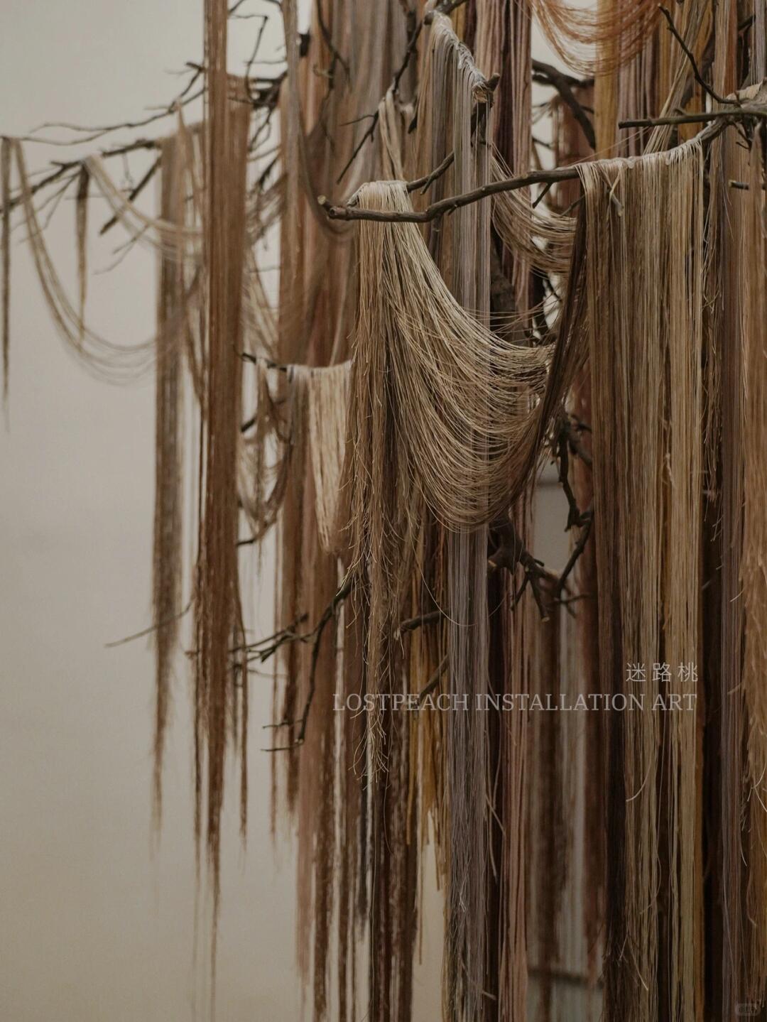 Ten Thousand Meters of Silk Thread, One Thousand Meters of Wooden Slices | Autumnal Ancient-Style Suspended Art Installation| Installation art lostpeach