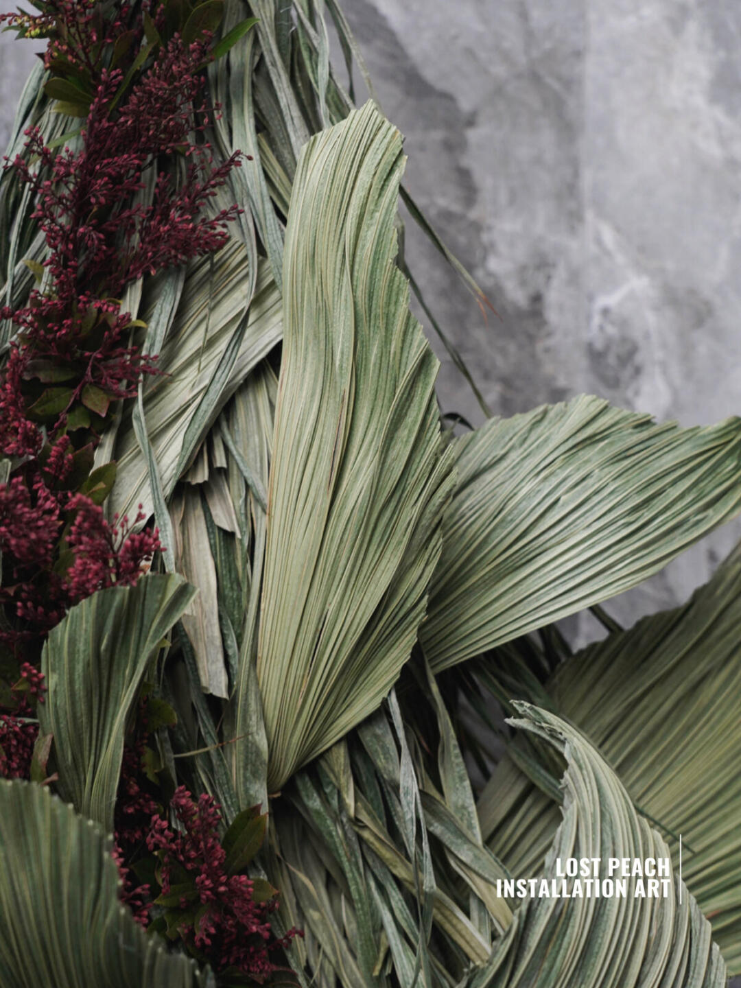 Chinese Fan Palm Leaf Symphony | Hotel Installation | Christmas Series| Installation art lostpeach