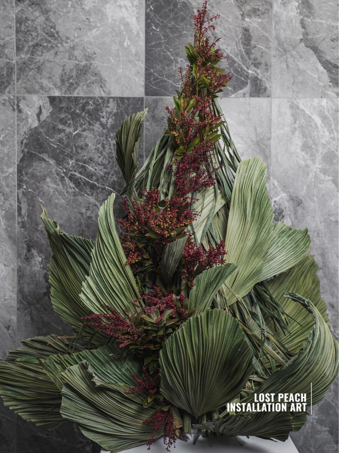 Chinese Fan Palm Leaf Symphony | Hotel Installation | Christmas Series| Installation art lostpeach